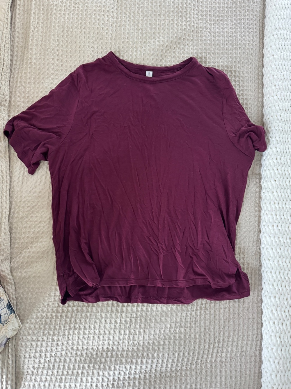 Athleta Short Sleeve Crewneck Top in Wine